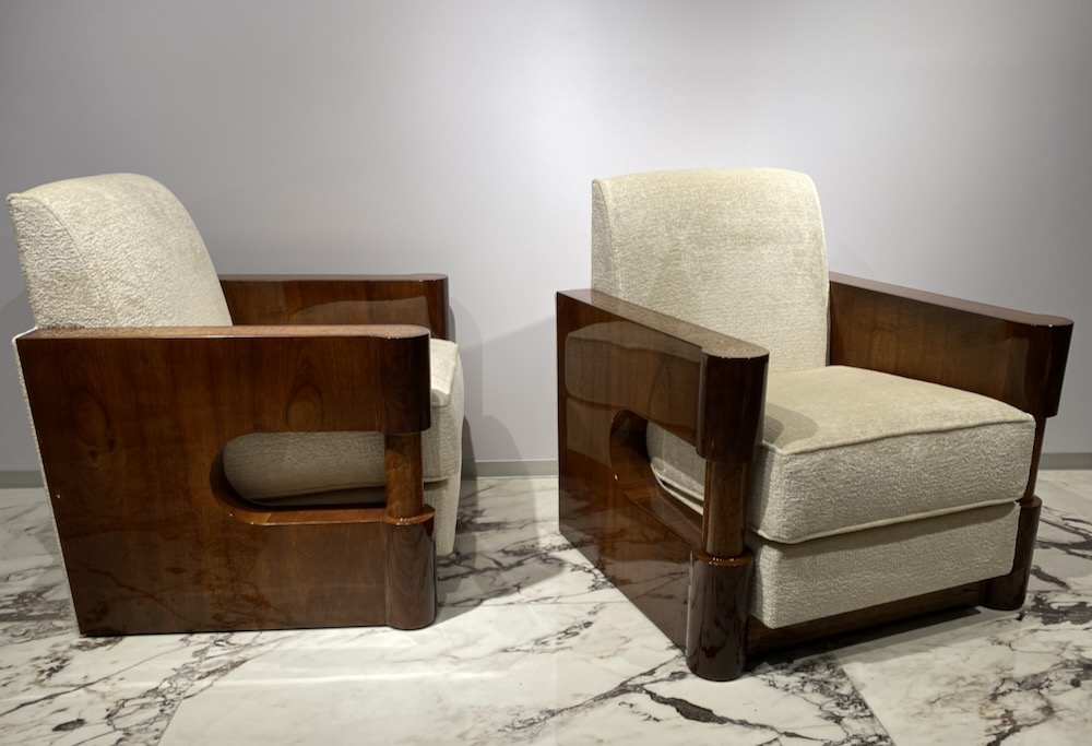 1 Pair chairs Paris c 1930, restored