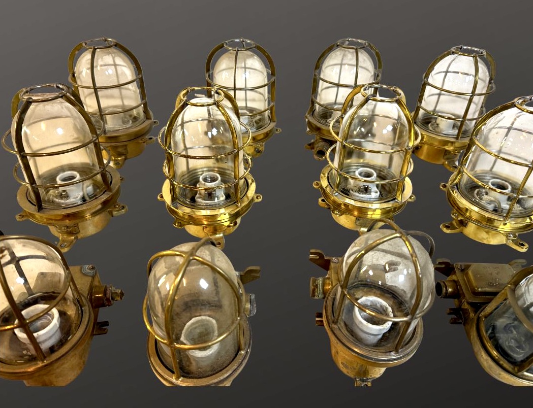 Diverse Schiffslampen ca von 1900-1920 original